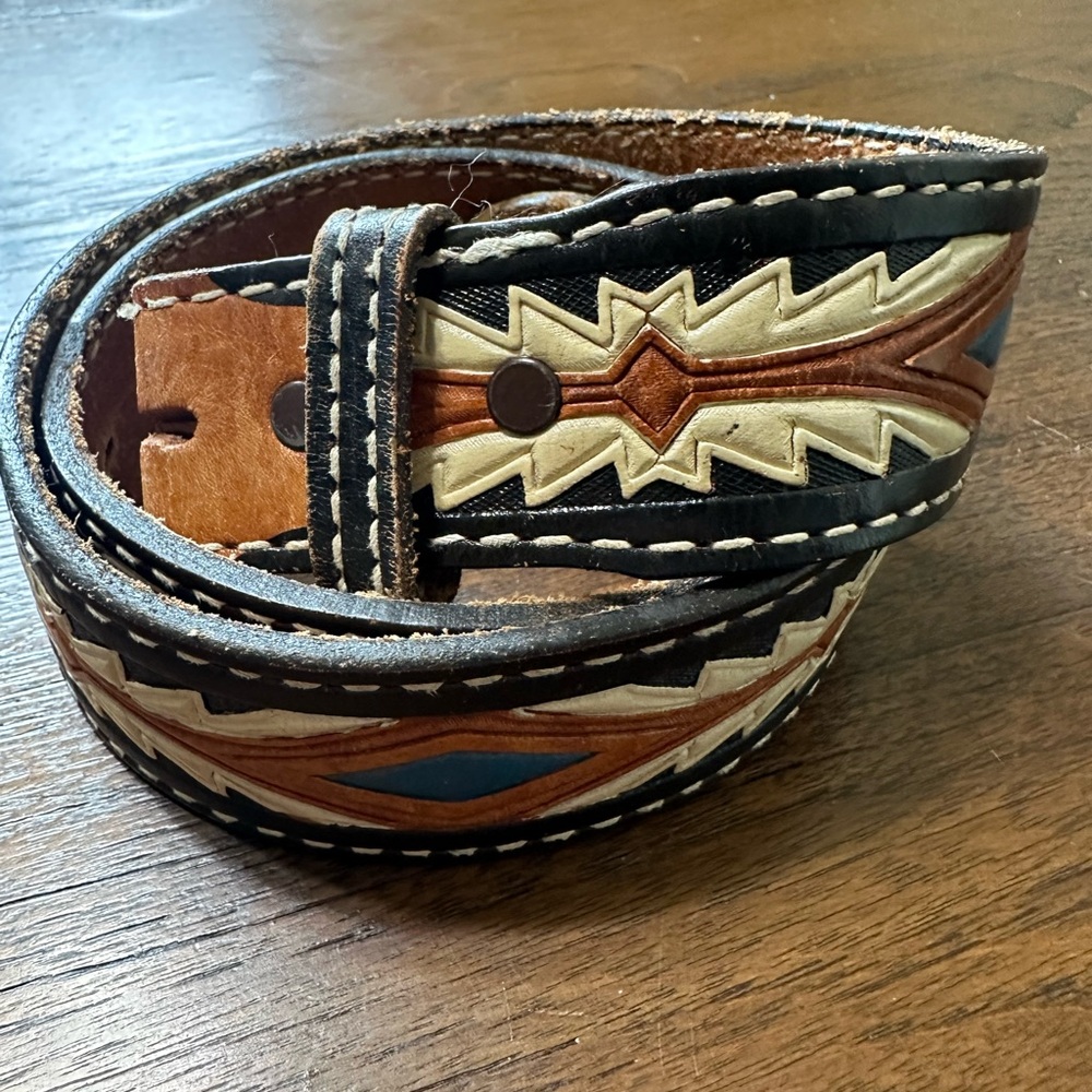 Vintage Justin Tooled Leather Belt